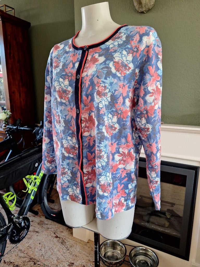 Atelier Goldner cardigan vest bloemen 42 L 21 korte maat, Maat 42/44 (L), Zo goed als nieuw, Atelier Goldner, Verzenden