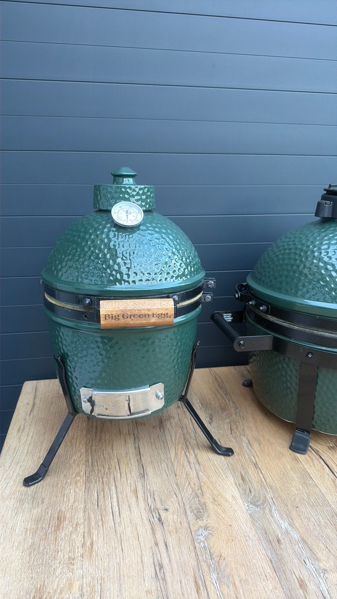 Big Green Egg Mini met pizzaplaat en convectoren, Ophalen, Gebruikt