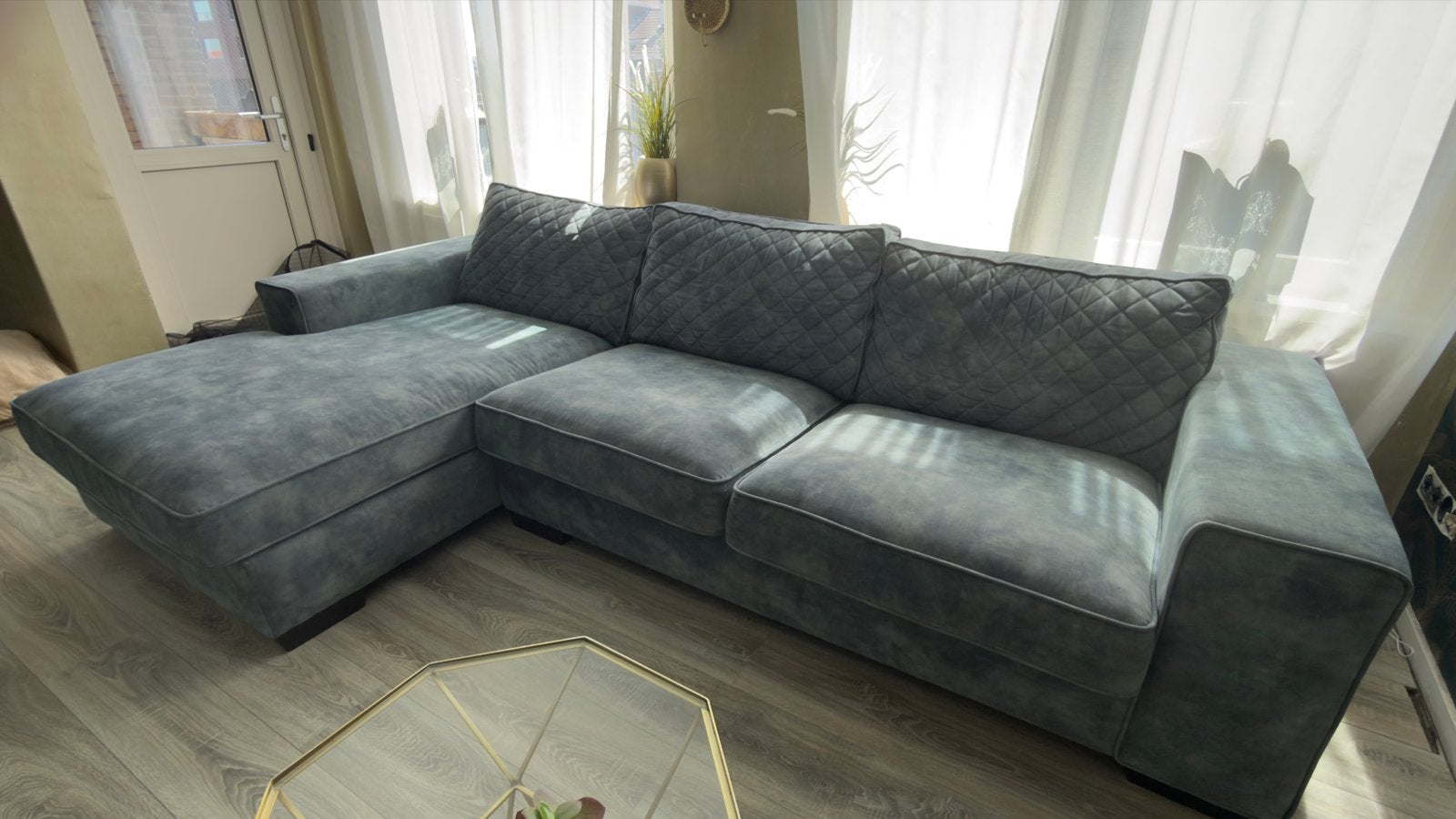 Urban Sofa bank, blauw/groen, incl. onderhoudskit, Ophalen, 250 tot 300 cm, Gebruikt, 100 tot 125 cm