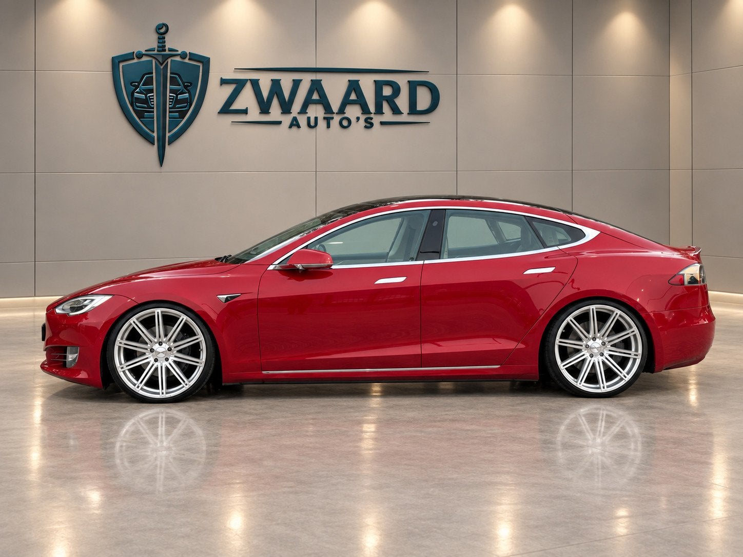 Tesla Model S 75D l SOH 83% l 22" Vossen Velgen l Verlaagd l, Auto's, Gebruikt, Beige, Te koop, Hatchback