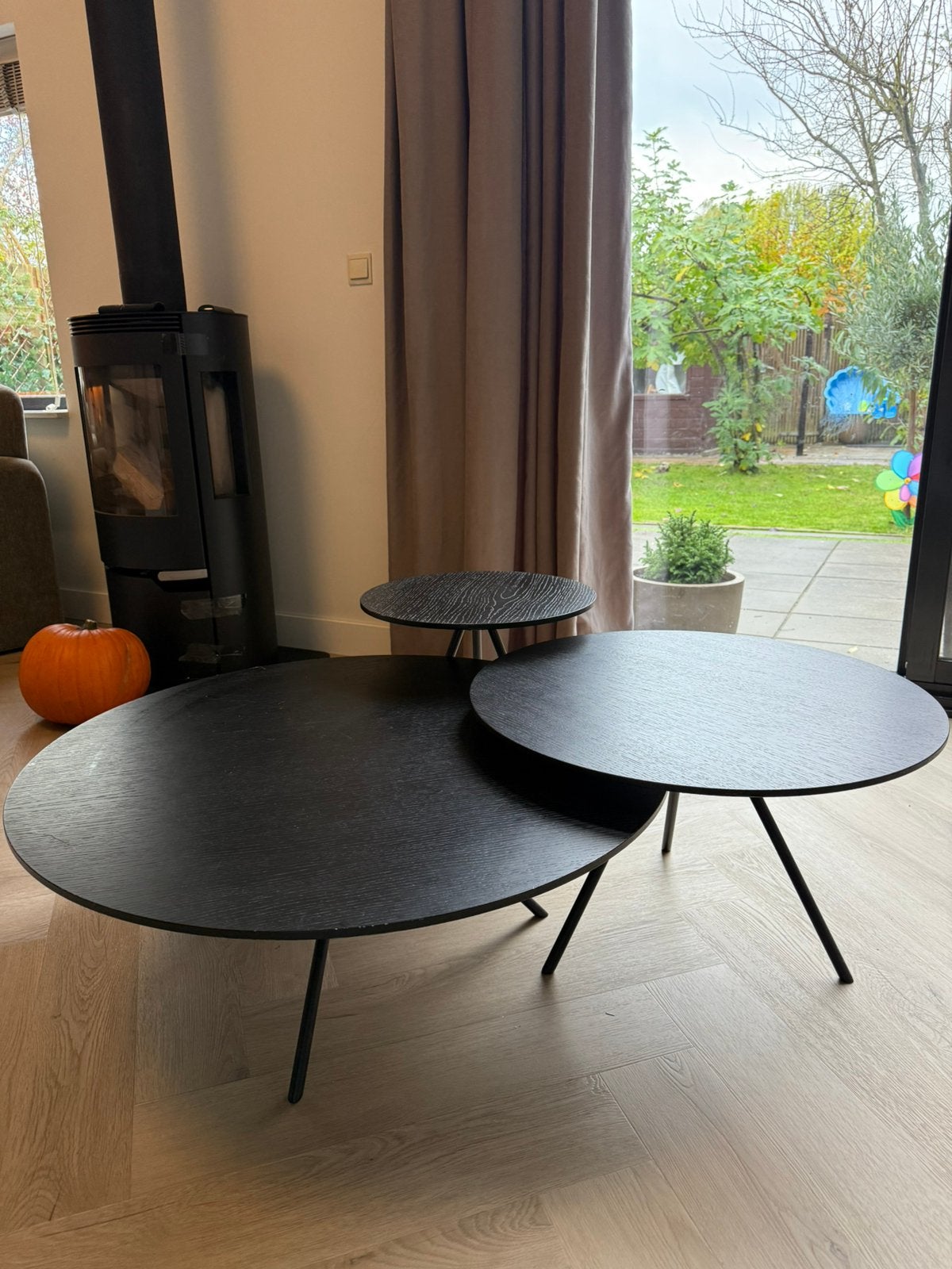 Goossens set van salontafel en bijzettafels, Ophalen, Zo goed als nieuw, Rechthoekig, 50 tot 100 cm