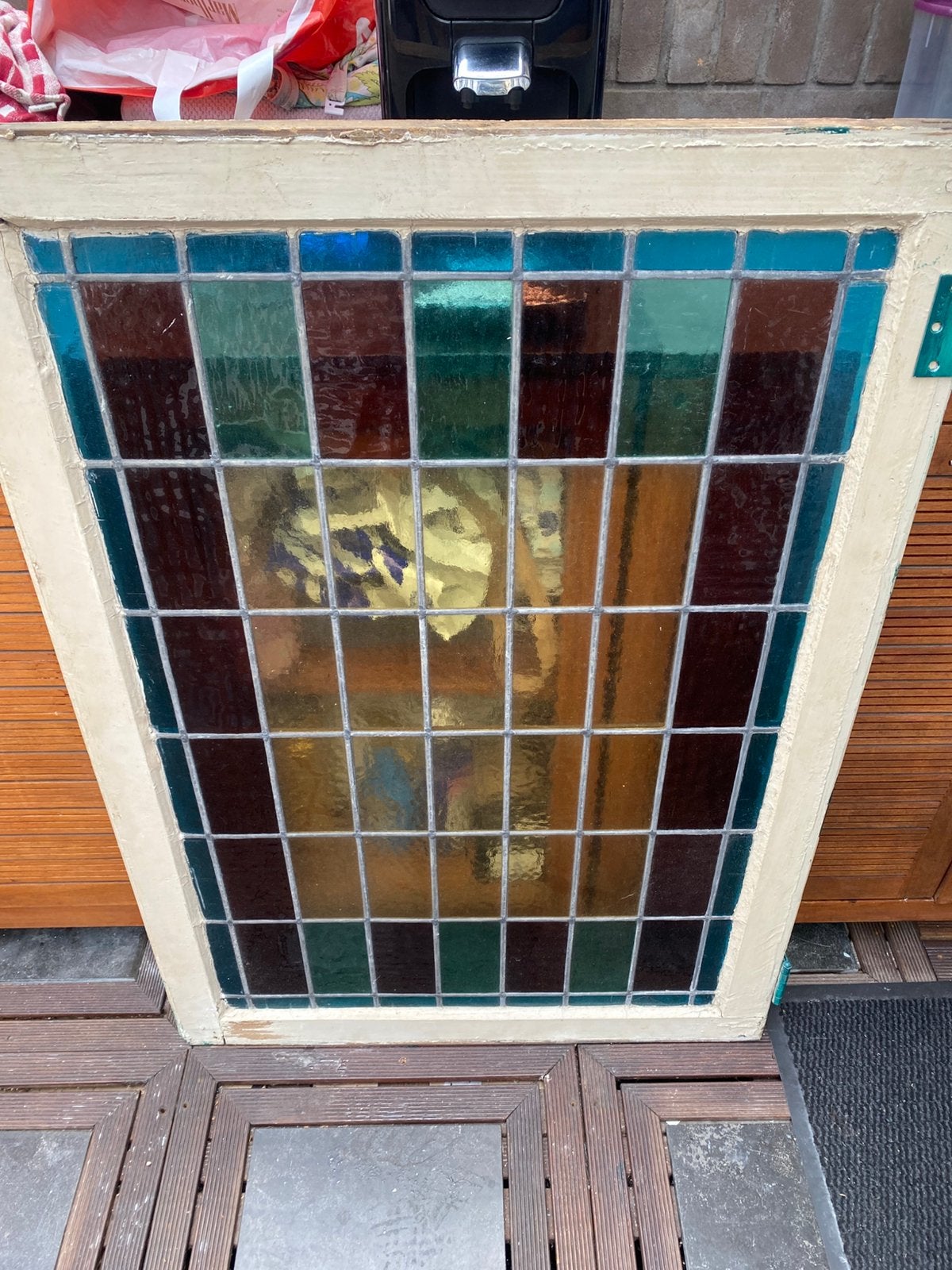 Glas in lood  raam, Ophalen of Verzenden, Zo goed als nieuw, Minder dan 80 cm, Glas in lood