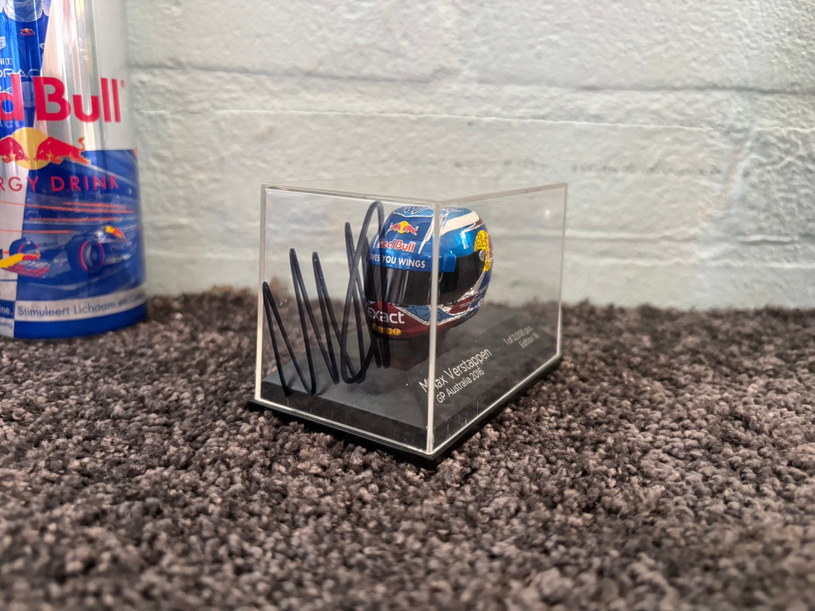 Max verstappen helm met handtekening, Ophalen of Verzenden, Zo goed als nieuw, Formule 1
