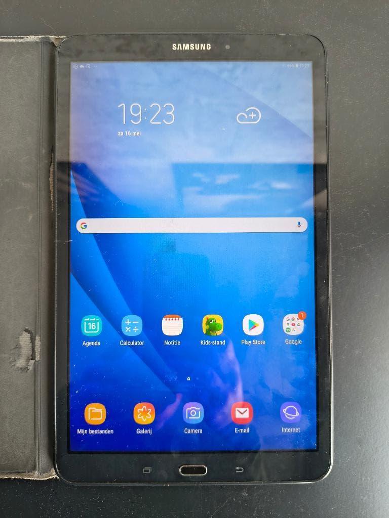Samsung Galaxy Tab A (SM-T580) 32GB (2016) incl lader+hoesje, 10 inch, Gebruikt, Uitbreidbaar geheugen, Ophalen of Verzenden