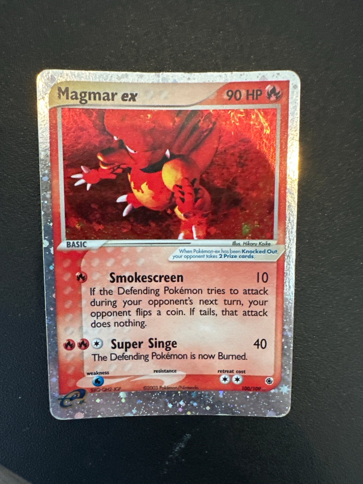 Magmar ex - Ruby & Sapphire (100/109) - Pokémon Kaart, Ophalen of Verzenden, Gebruikt, Losse kaart, Foil