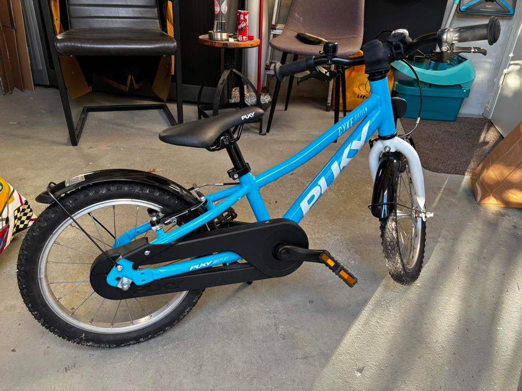 Puky Skyride kinderfiets 16 inch - Blauw, Fietsen en Brommers, Fietsen | Kinderfietsjes, Gebruikt, 16 tot 20 inch, Velgrem, Ophalen
