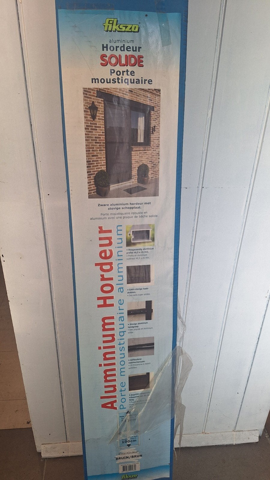 Fikszo Aluminium Hordeur Solide - Bruin, Ophalen, 80 tot 100 cm, Hordeur, Nieuw