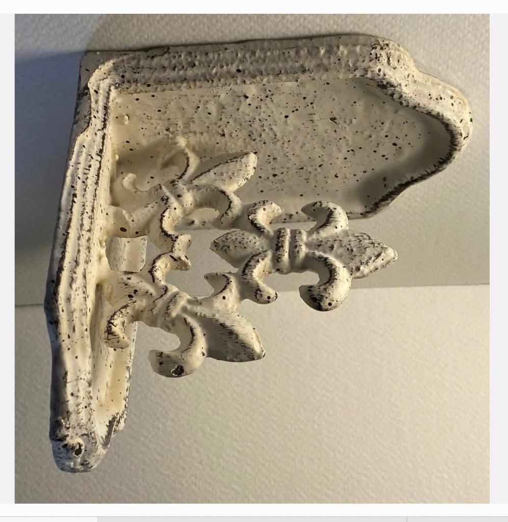 Metalen console, lelievorm decoratie, 12 x 12 x 7,7 cm, Ophalen of Verzenden
