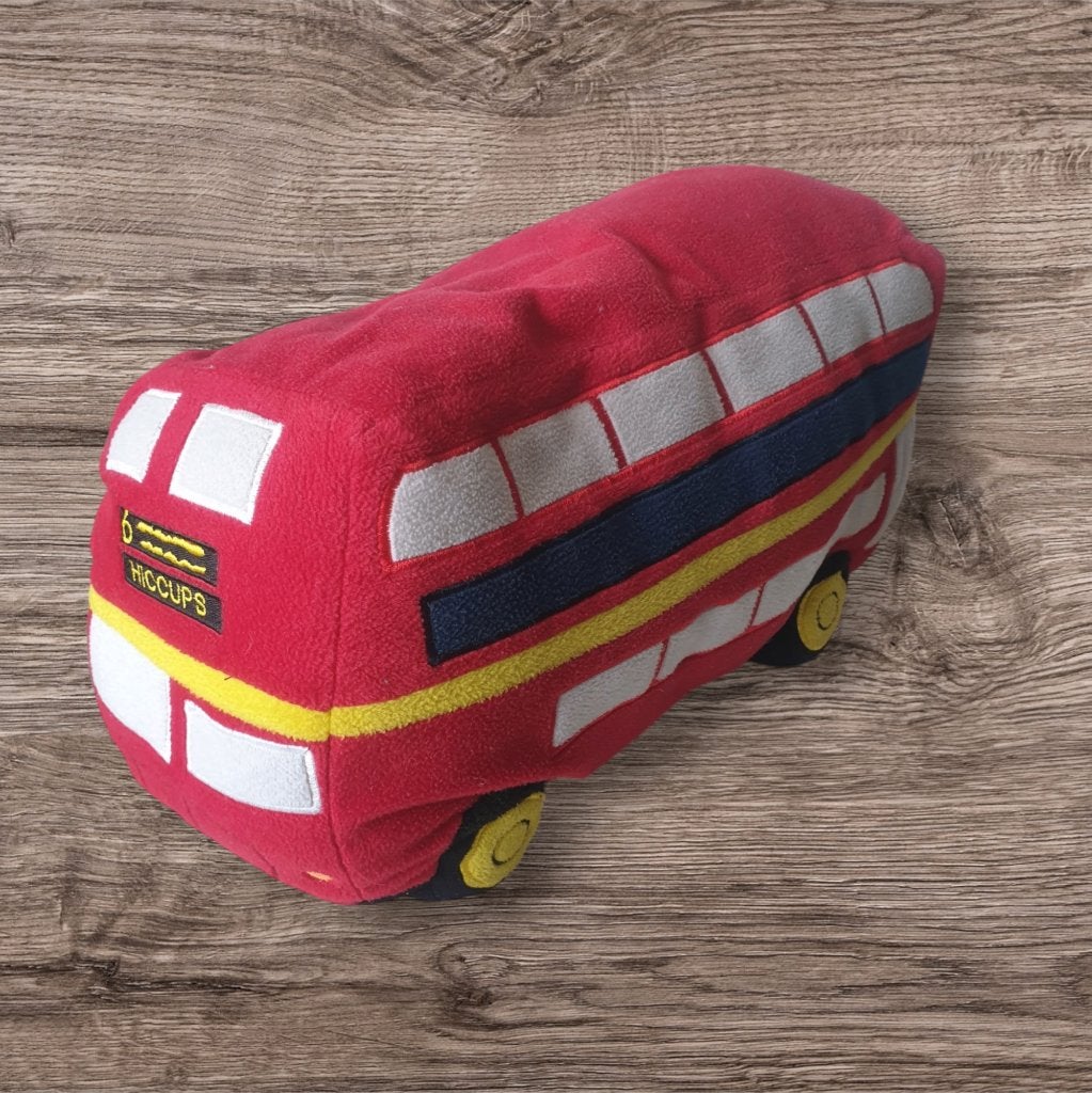 Knuffelkussen Londense dubbeldekker bus 42 cm lang 0309, -, -, Overige typen, Ophalen of Verzenden