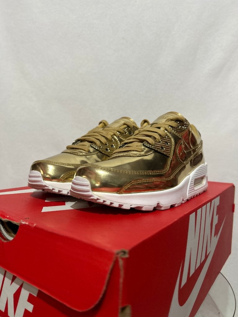 BIJNA NIEUW! Maat 38,5 - Nike Air Max 90 Liquid Metal Gold, Overige kleuren, Verzenden, Nike, Nike