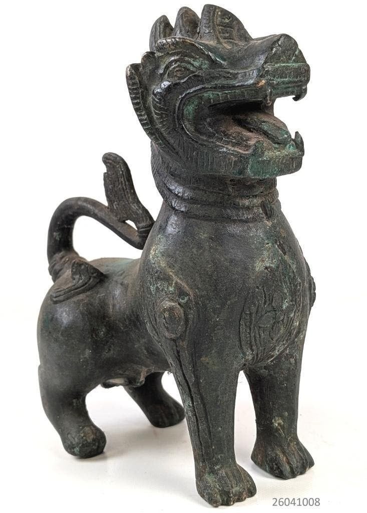 Oud beeld Chinthe of Guardian leeuw ( Foo Dog ), Antiek en Kunst, Ophalen, 20 - 50 cm, Beeld, Religie
