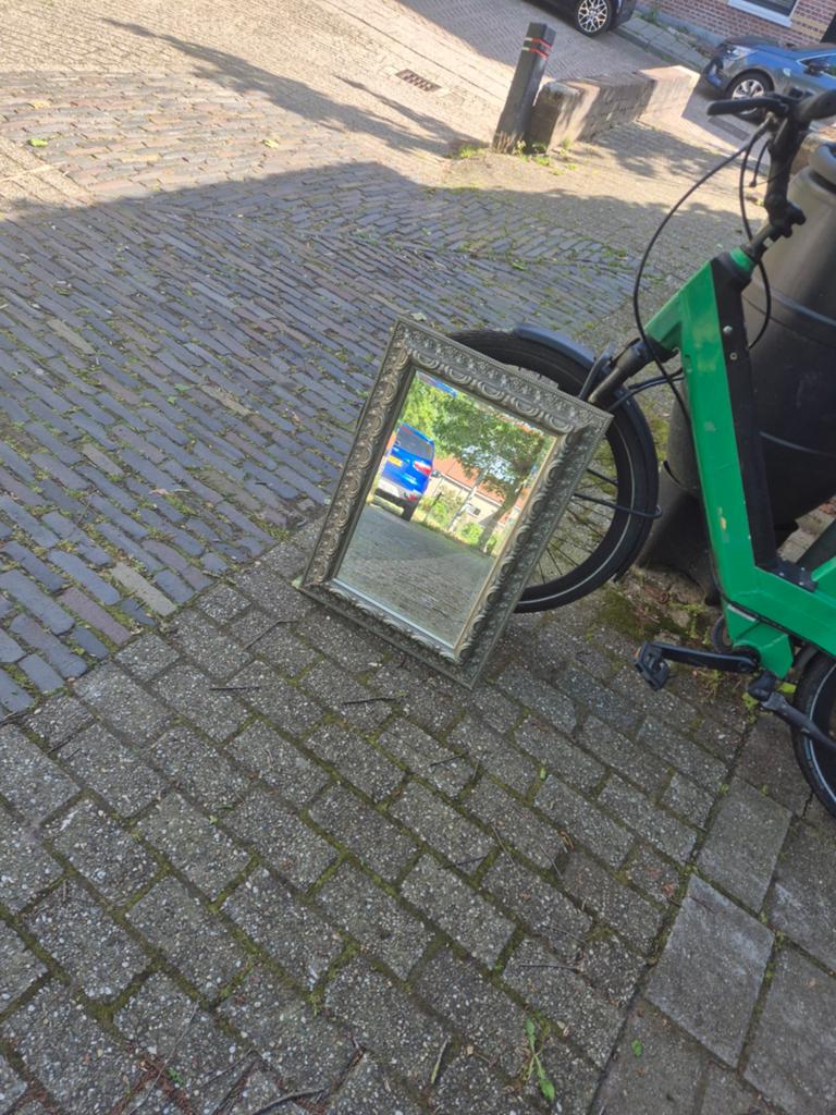 Spiegel, Antiek en Kunst, Ophalen of Verzenden, Rechthoekig, Minder dan 50 cm