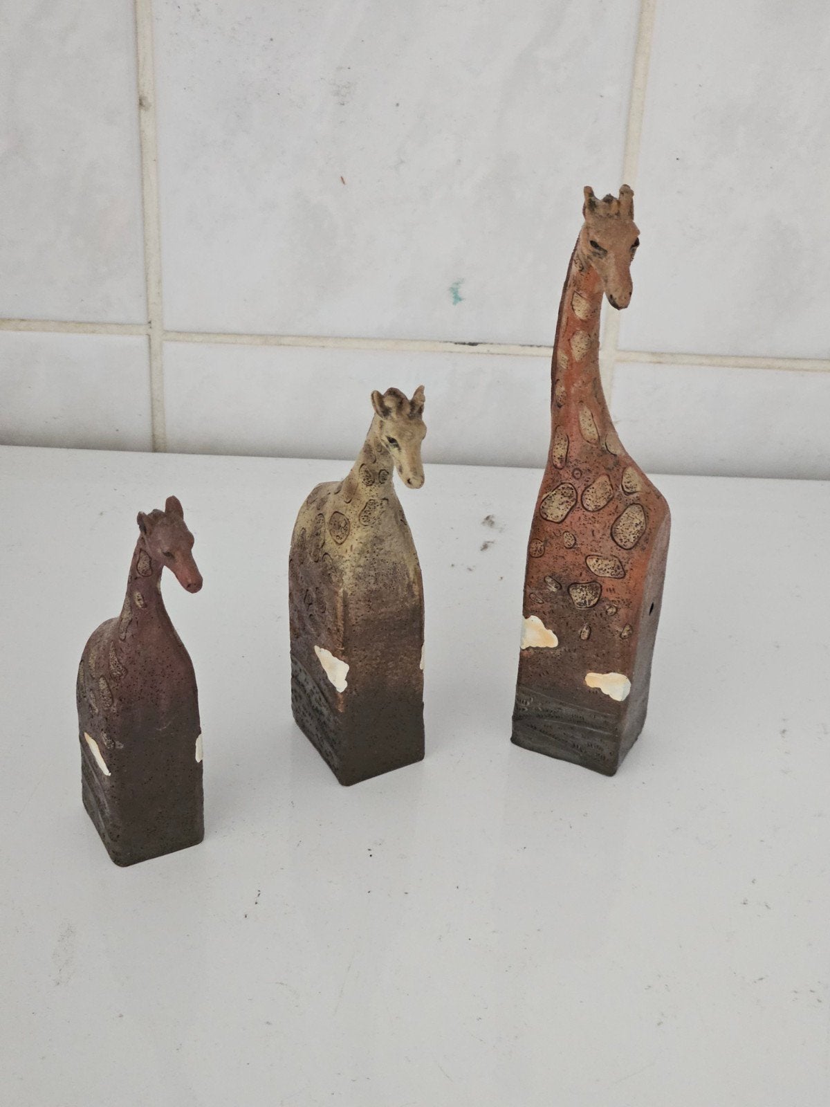 Set van 3 decoratieve giraffen, hoogte 12, 14 en 18 cm, Huis en Inrichting, Ophalen