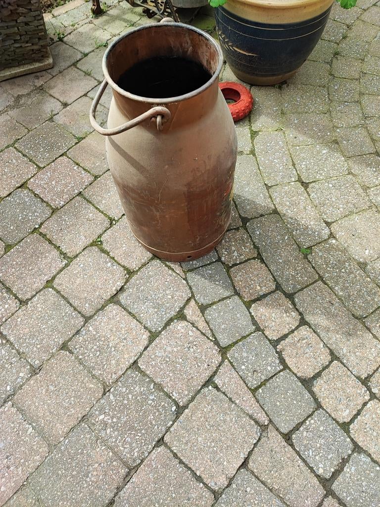 Oude melkkan, Tuin en Terras, Bloempotten, Gebruikt, Rond, Ophalen of Verzenden, Balkon
