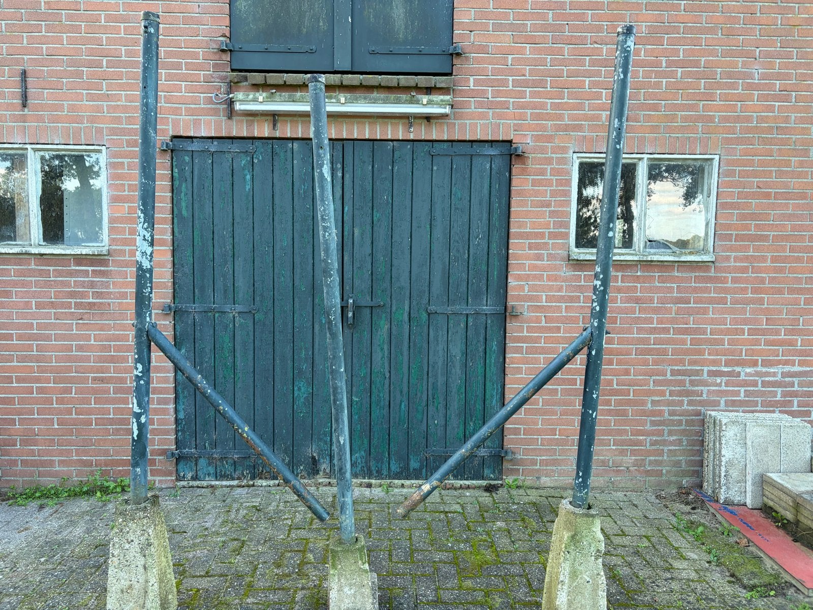 Waslijnpalen met betonnen voet - 3 stuks, Ophalen, Gebruikt, Overige typen, Minder dan 2 meter