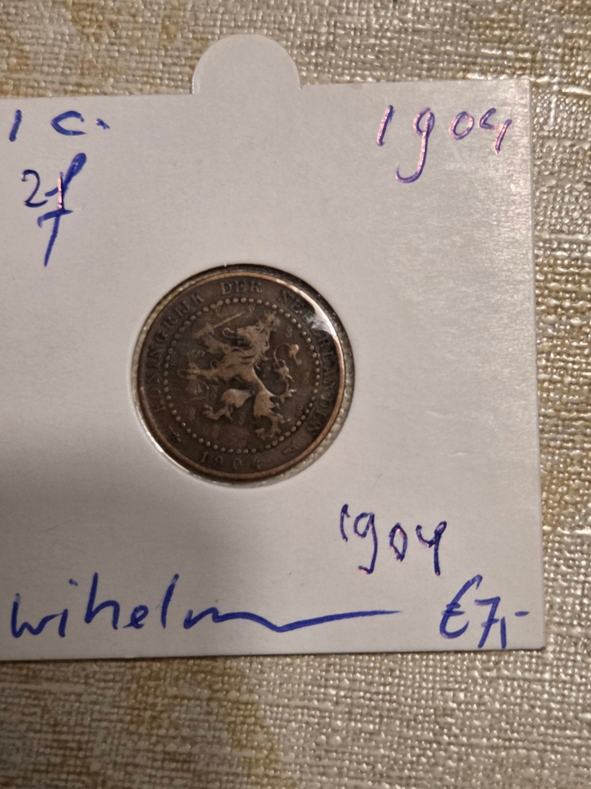 1 Cent Munt Nederland 1904 Koningin Wilhelmina, Ophalen of Verzenden, Koningin Wilhelmina, 1 cent, Losse munt