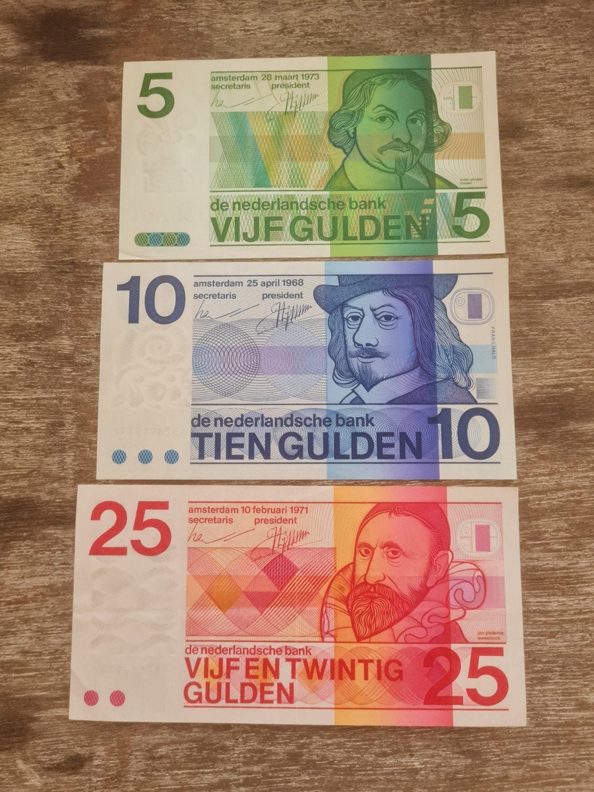 Set guldenbiljetten 5-10-25 gulden, Ophalen of Verzenden, 25 gulden