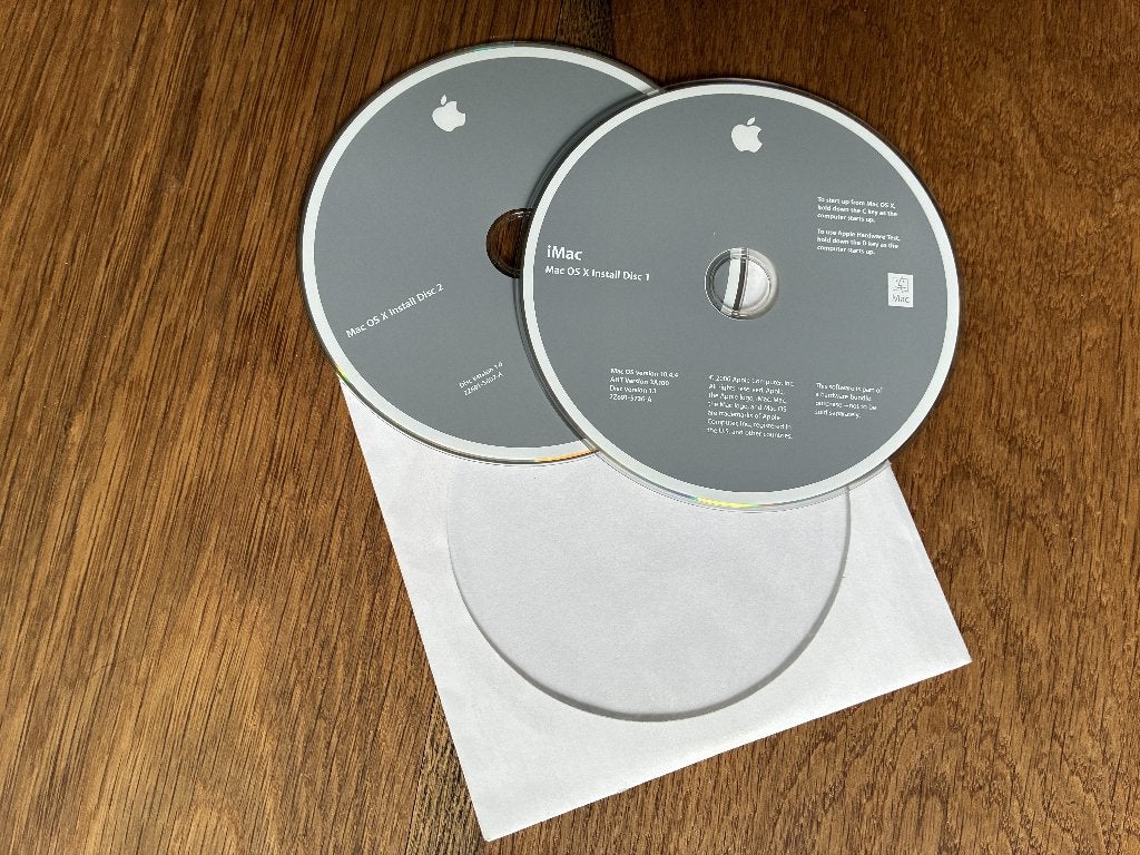 iMac installatie discs OS X 10.4.4 - vintage, Computers en Software, Ophalen of Verzenden, Zo goed als nieuw, MacOS