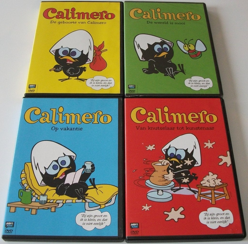 Dvd *** CALIMERO *** 4 stuks, Cd's en Dvd's, Avontuur, Alle leeftijden, Tv-serie, Zo goed als nieuw