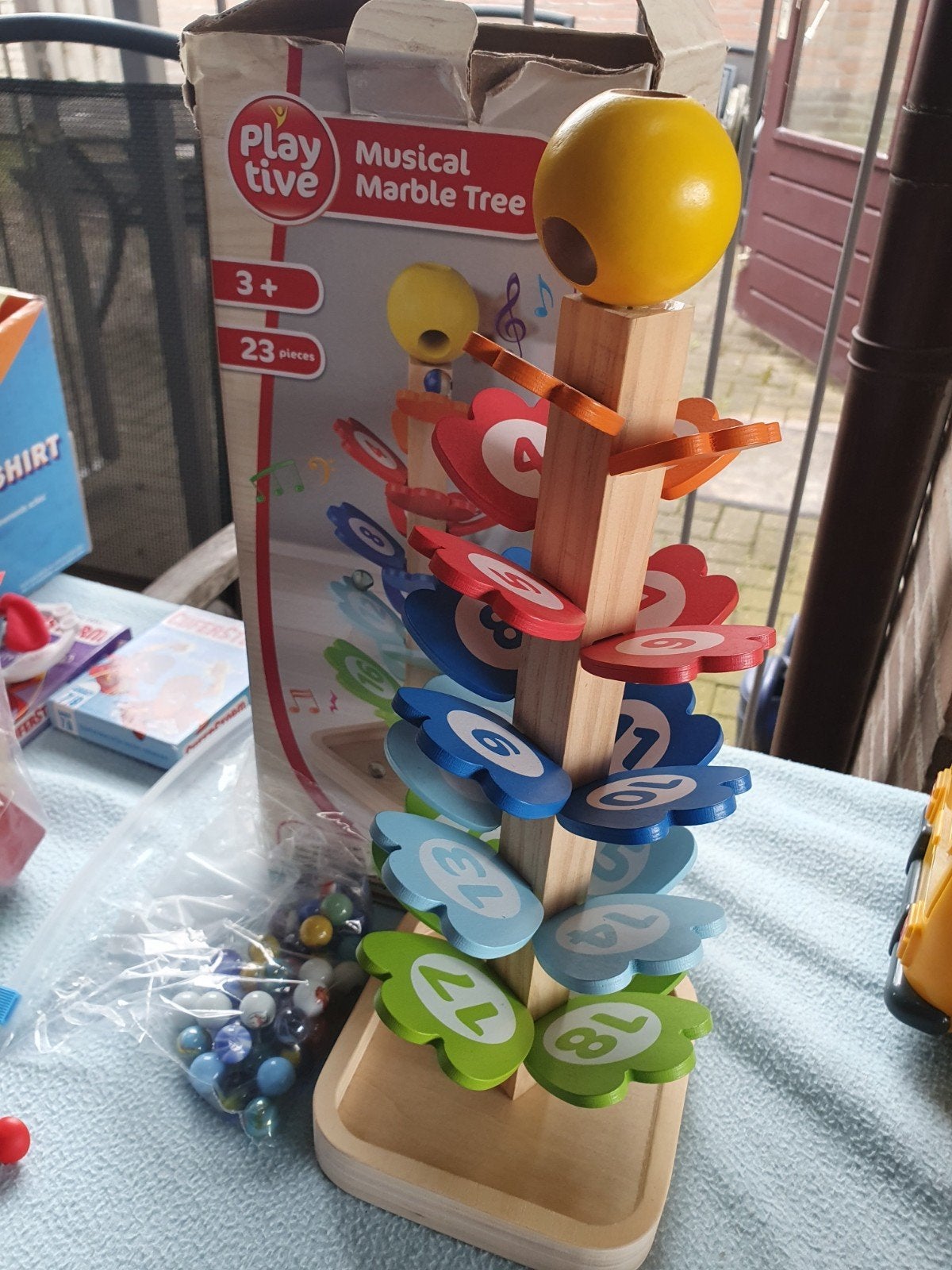Playtive Muzikale Marmerboom knikkerbaan, Kinderen en Baby's, Speelgoed | Houten speelgoed, Ophalen, Zo goed als nieuw, Overige typen