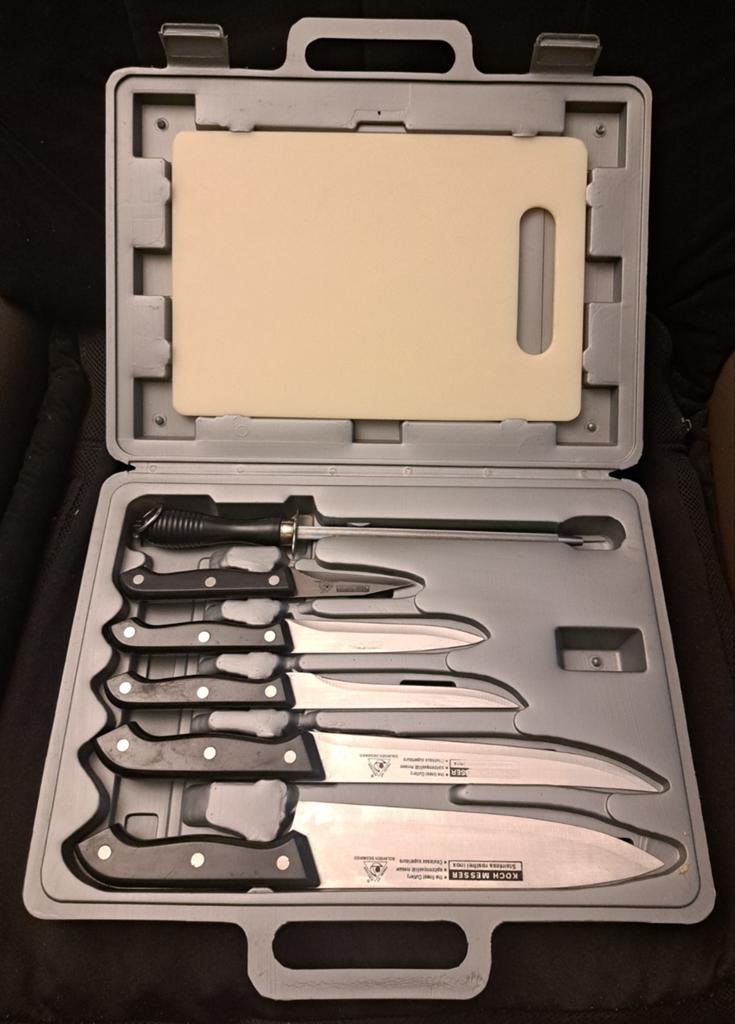 De Koch Messer 7-delige roestvrijstalen keukenmessenset, Ophalen of Verzenden, Zo goed als nieuw, Rvs of Chroom