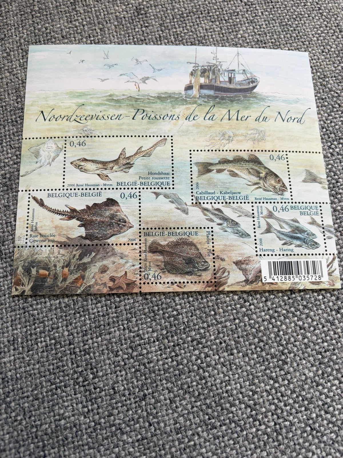 Belgische postzegels Noordzeevissen 2006, Ophalen of Verzenden, Frankeerzegel, Overig