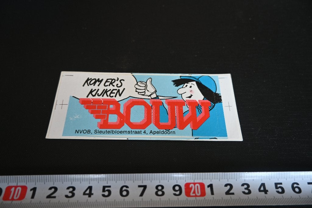 sticker Apeldoorn NVOB  Kom er's kijken BOUW, Verzamelen, Stickers, Ophalen of Verzenden, Zo goed als nieuw
