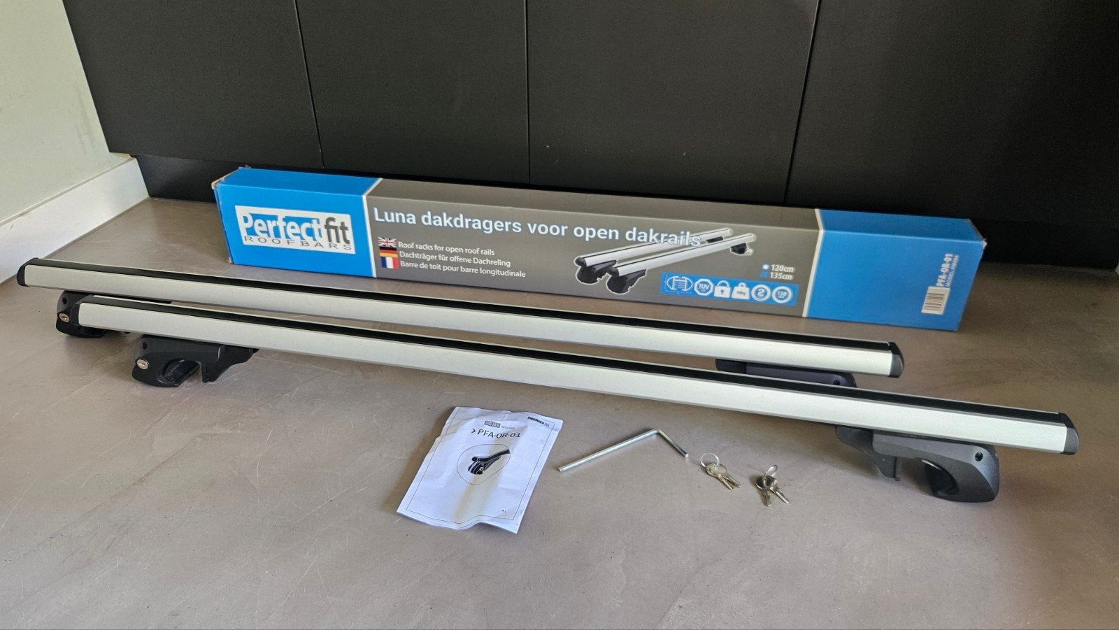 Dakdragers voor open dakrails (Perfect fit Luna PFA-OR-01), Ophalen, Zo goed als nieuw