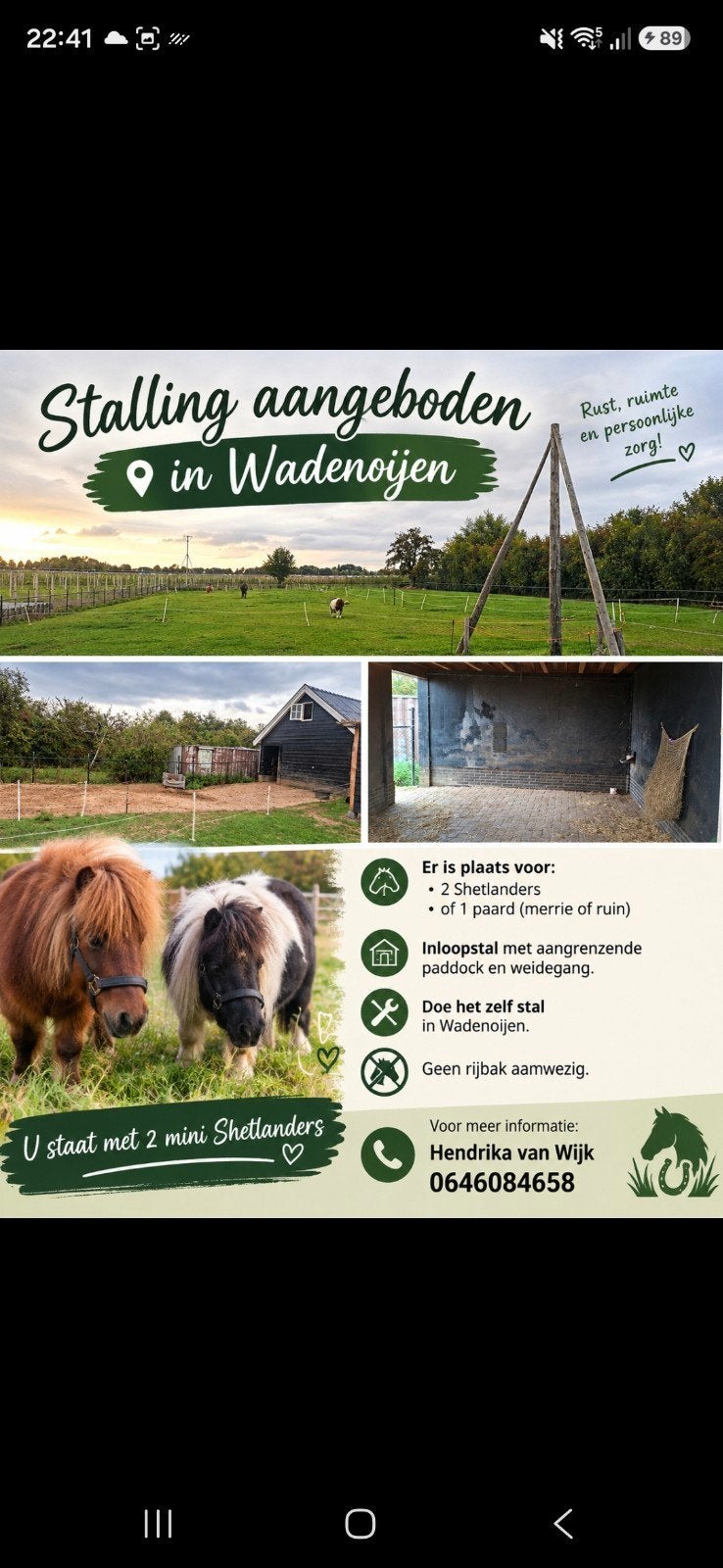 stalling aangeboden, Stalling, 1 paard of pony