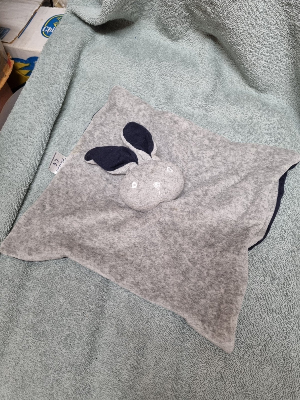 bambino knuffel doekje konijn grijs blauwe nr 46, Ophalen of Verzenden, Nieuw, Konijn