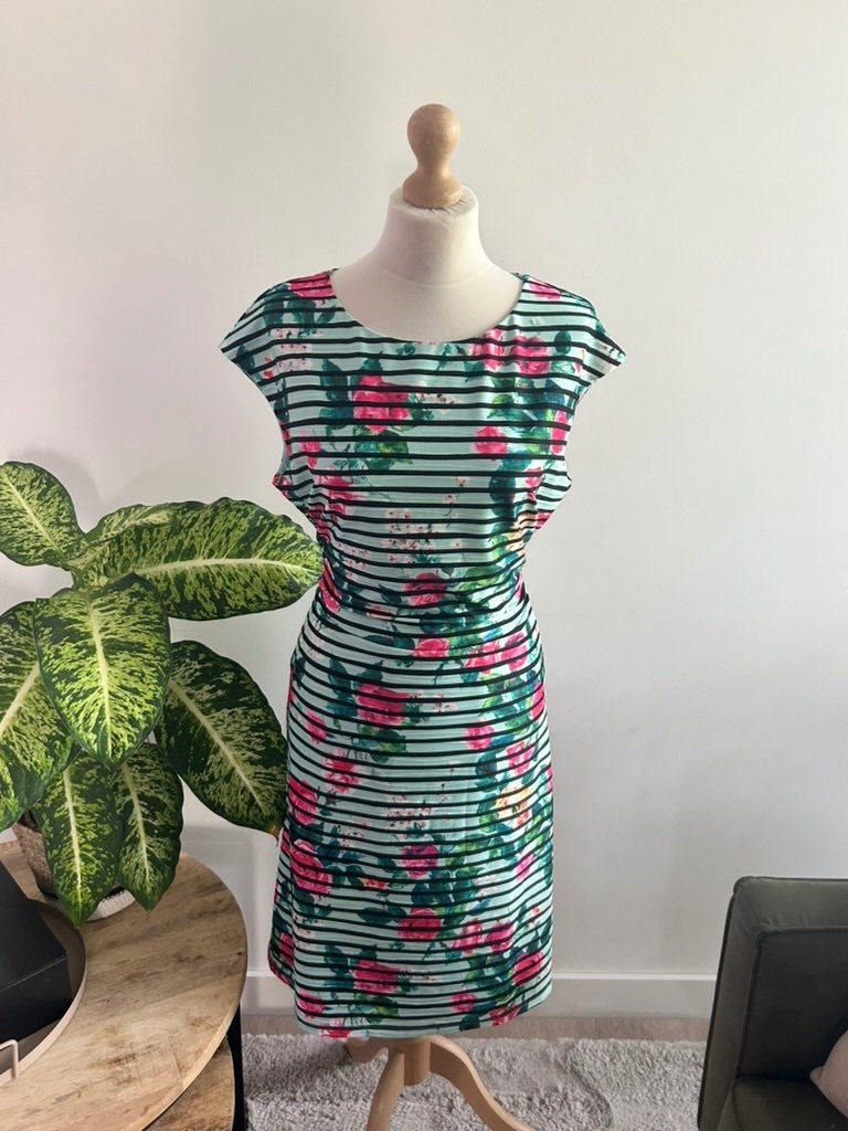 Smashed Lemon maat XL zomer gestreepte retro jurk 3338