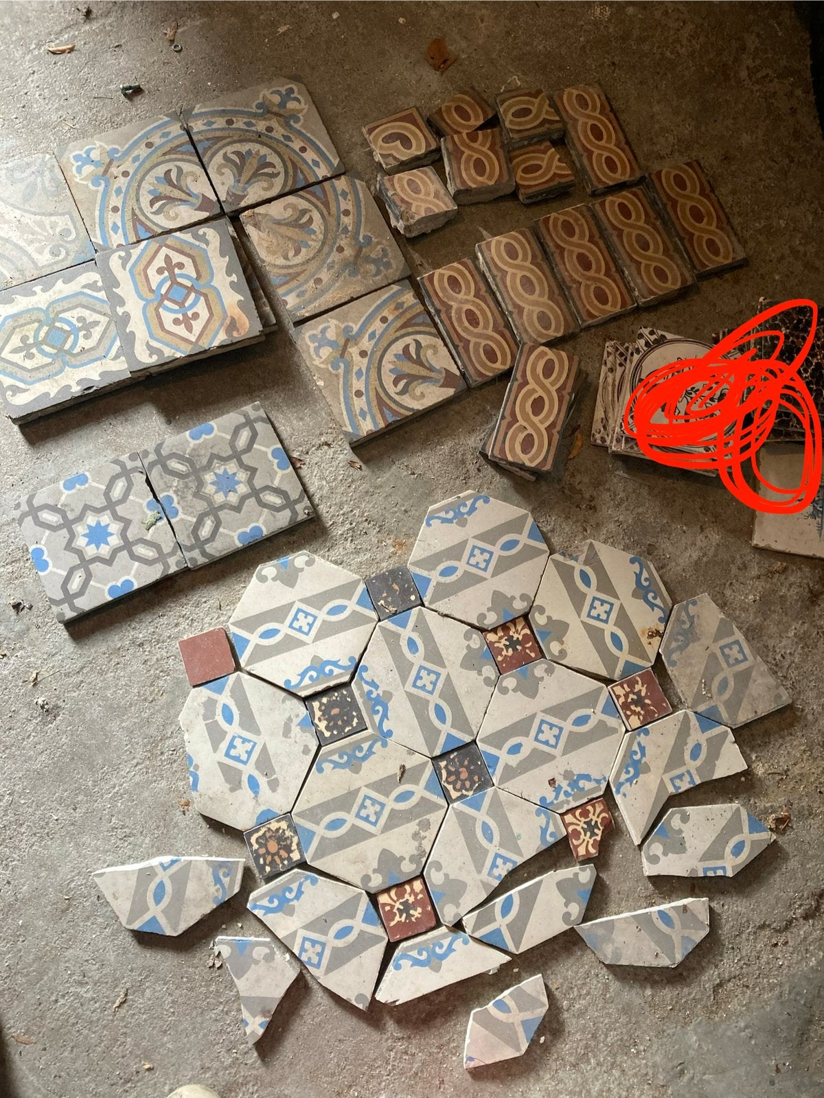 oude vintage tegels circa 30 stuks, Ophalen, Gebruikt, Keramiek, Minder dan 20 cm