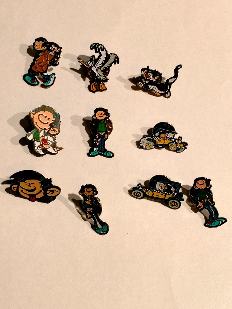 Guust Flater Gaston kat meeuw strip pins stripfiguren pin, Verzenden, Zo goed als nieuw