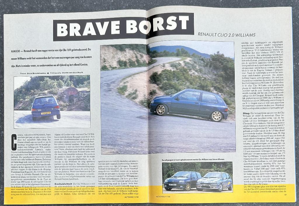 Renault Clio Williams in Autovisie 1993, Boeken, Auto's | Folders en Tijdschriften, Gelezen, Renault, Ophalen of Verzenden