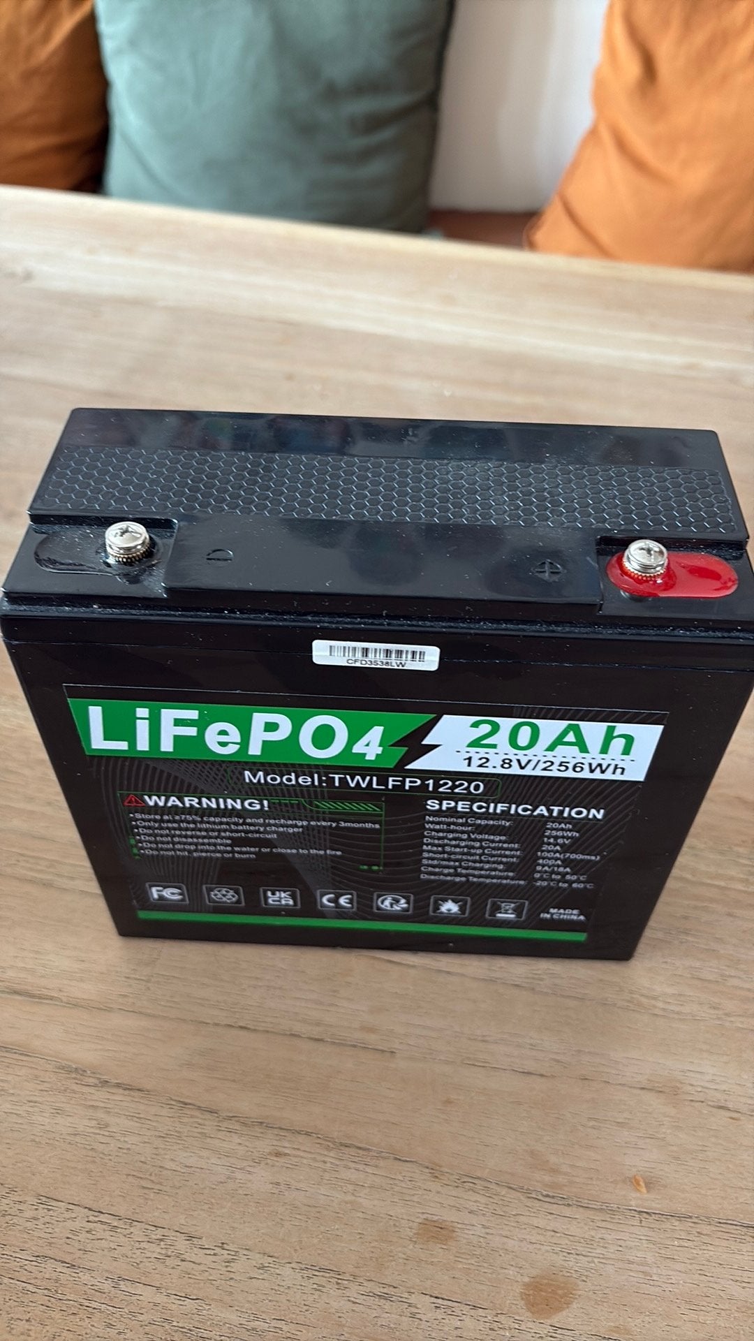 LiFePO4 Accu 20Ah 12.8V met lithium Acculader, Ophalen of Verzenden, Zo goed als nieuw
