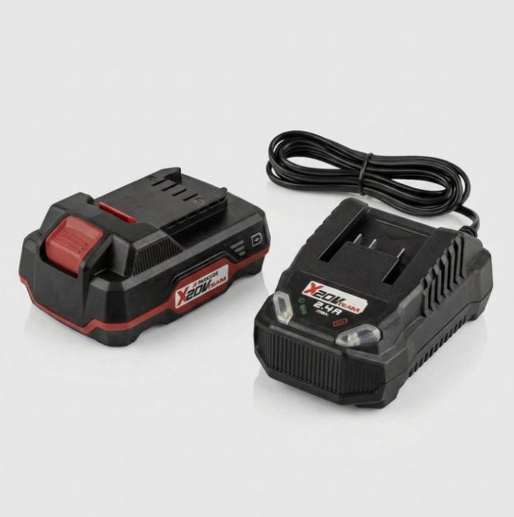 Parkside 20V Accu 2Ah + Lader - Nieuw!, Doe-het-zelf en Verbouw, Aggregaten, Ophalen of Verzenden, Nieuw, Minder dan 5 kVA, Overige typen