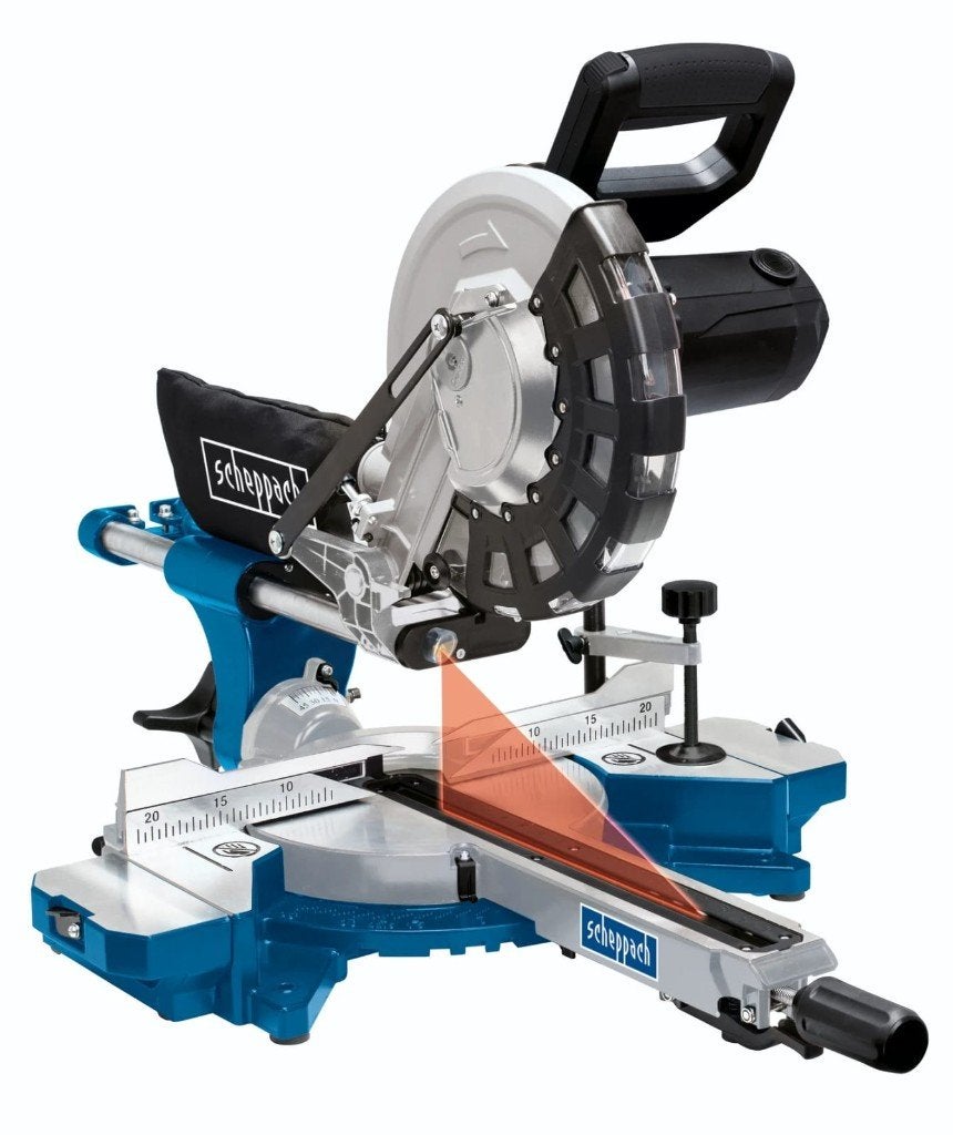 Afkortzaag Scheppach incl zaagtafel NIEUW, Ophalen, Nieuw, Afkortzaag, 1200 watt of meer