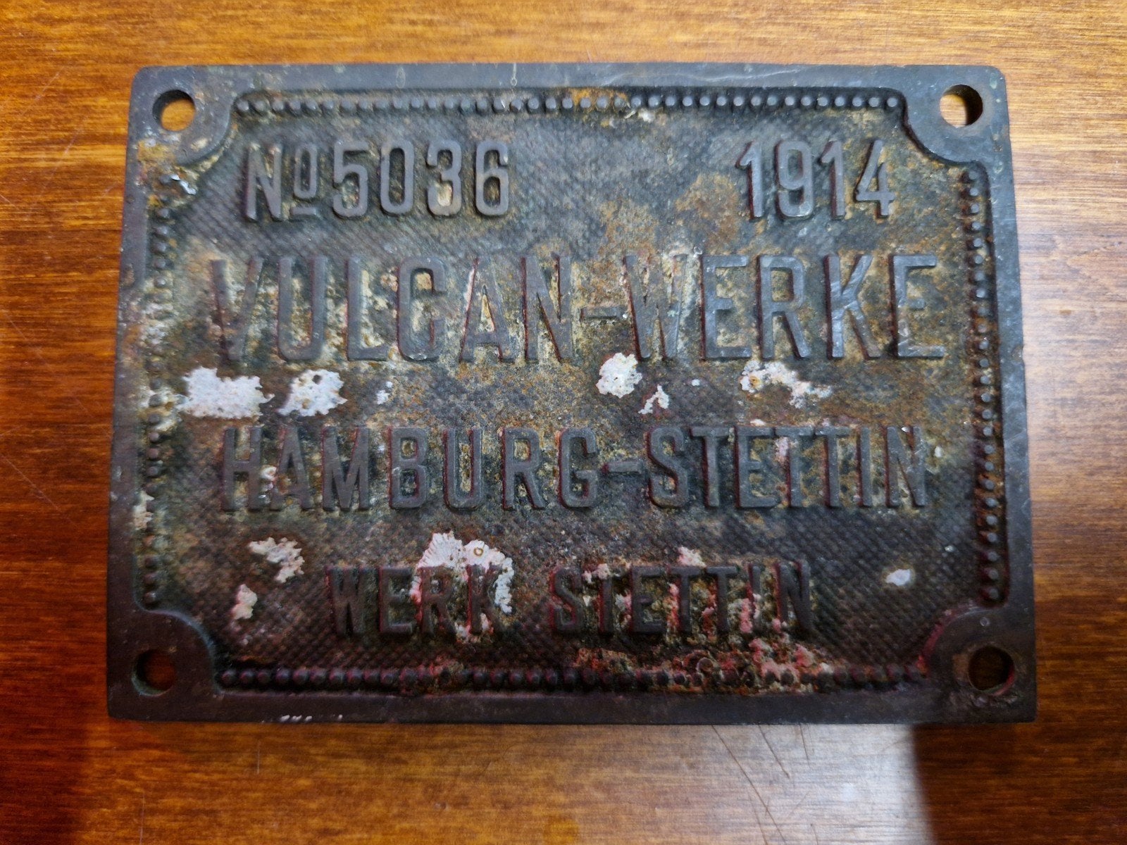 Antieke Vulcan-Werke Hamburg-Stettin Plaquette 1914, Ophalen of Verzenden