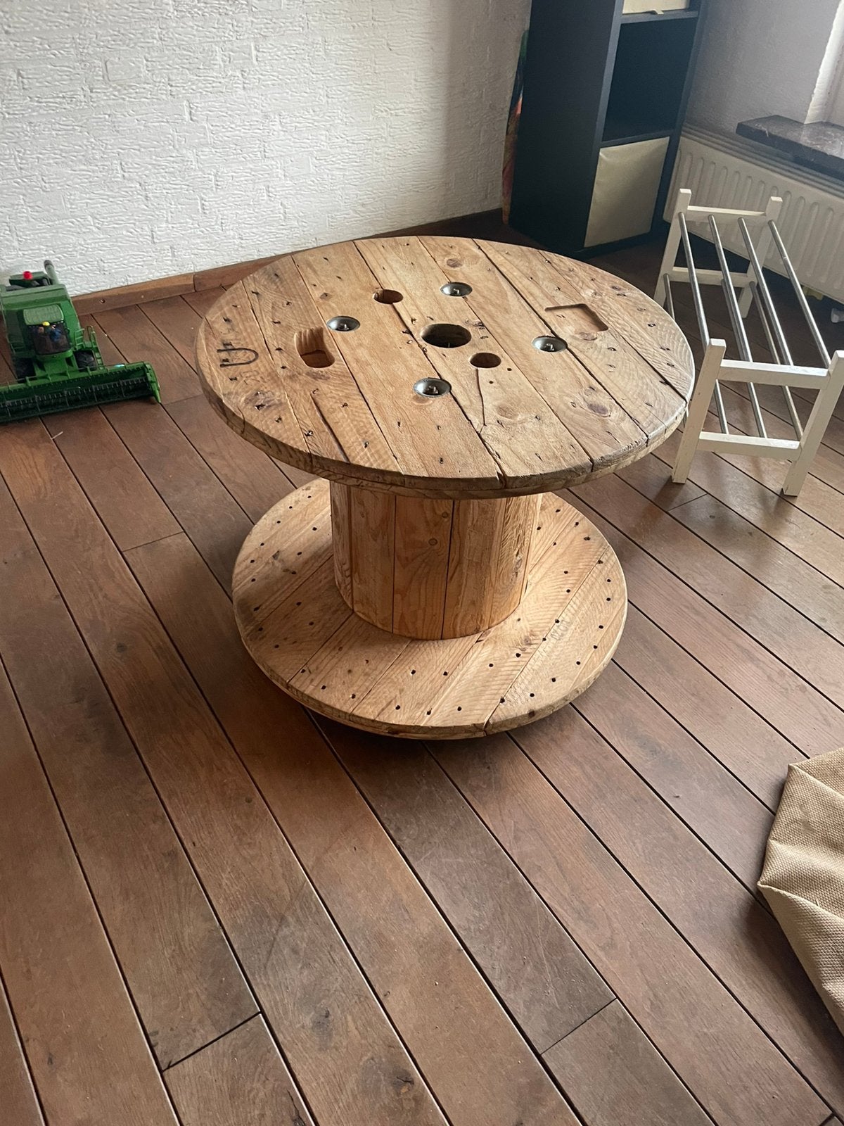 Leuke industrieele salon tafel, Ophalen, 100 tot 150 cm, 50 tot 100 cm, Zo goed als nieuw