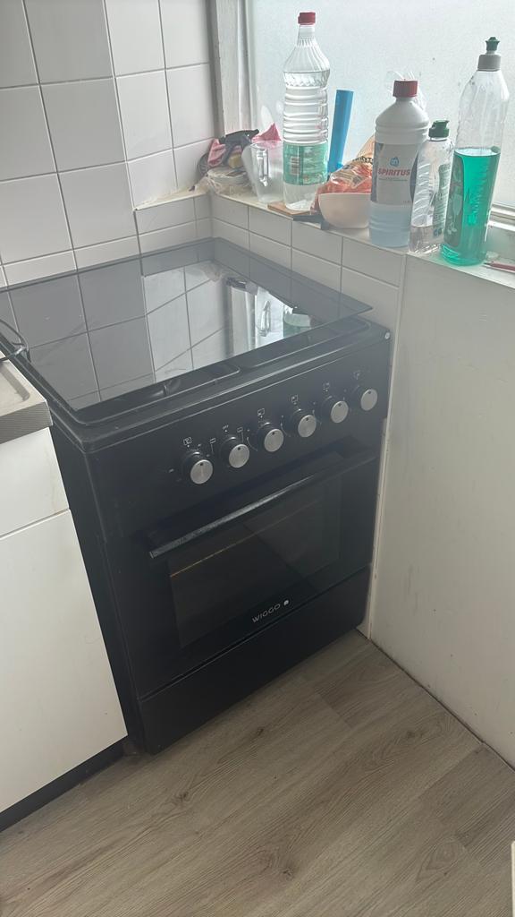 Mooie gasfornuis wiggo, Gebruikt, Gas, Vrijstaand, 85 tot 90 cm