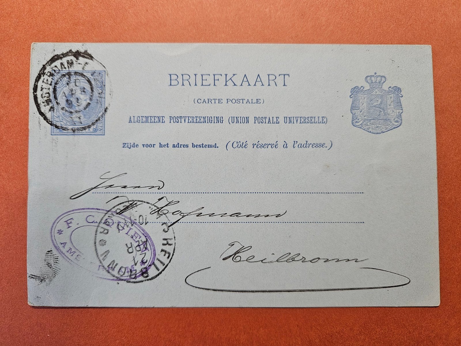 66) briefkaart 1899., Postzegels en Munten, Ophalen of Verzenden, Briefkaart