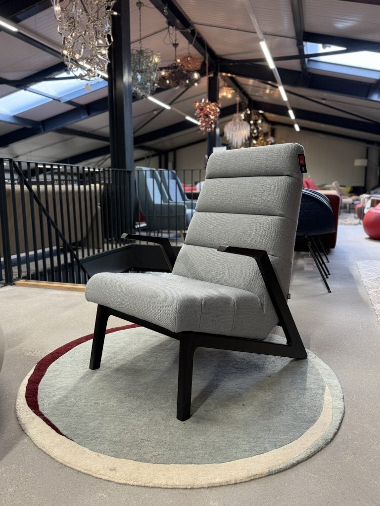 Showmodel Rolf Benz 580 Fauteuil blauw stof design stoel, Nieuw, 75 tot 100 cm, Ophalen of Verzenden, Stof