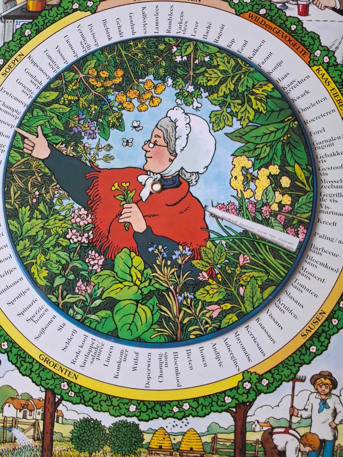 Tante Tine's Keuken Kruidenwijzer - Vintage Wanddecoratie, Antiek en Kunst, Ophalen of Verzenden