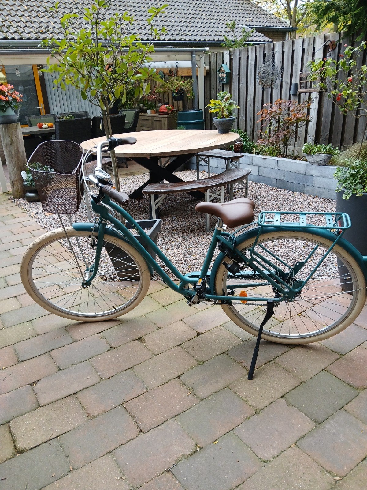 BTWIN Stadsfiets 24 inch - Groen, Velgrem, Versnellingen, Nieuw, Minder dan 47 cm