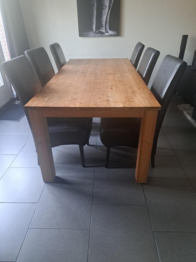 Teakhouten eettafel - Exclusief stoelen, Ophalen, Gebruikt, Teakhout, Vier personen