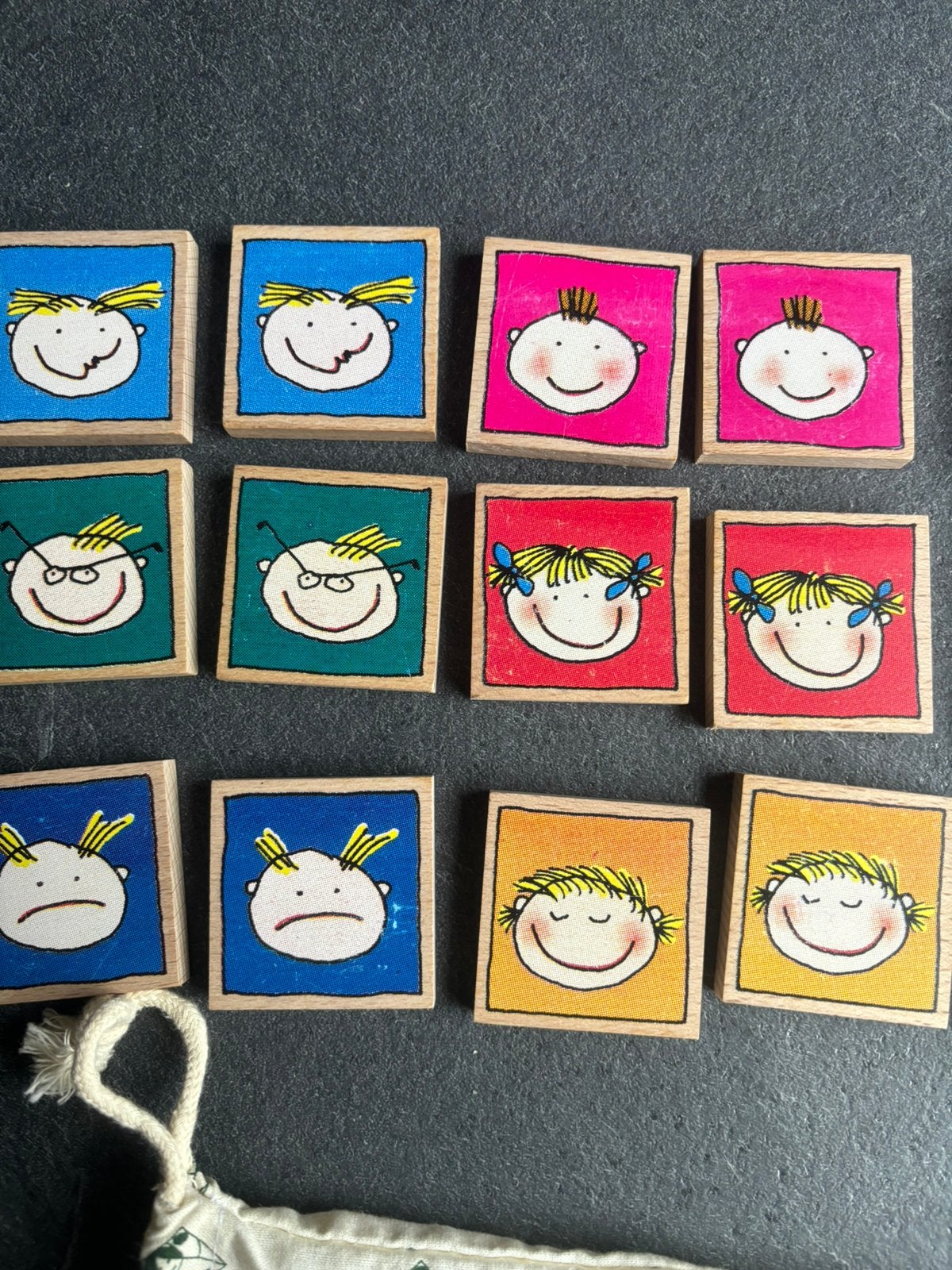 Leuk houten memorie spel van Janbibejan in een opbergzakje, Ophalen of Verzenden, Zo goed als nieuw