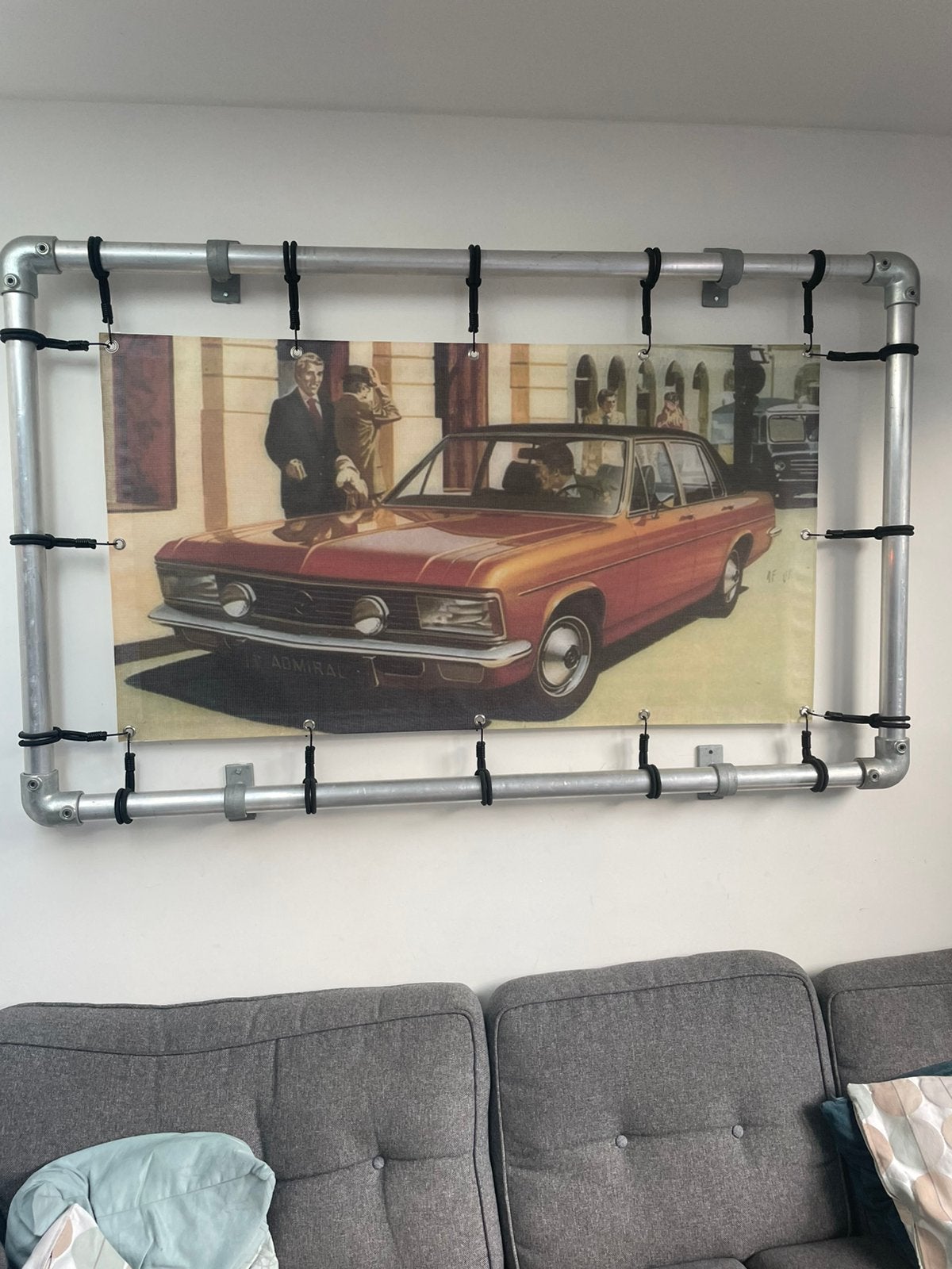 Spandoekframe met spandoek Opel Admiral 150x100cm, Verzenden