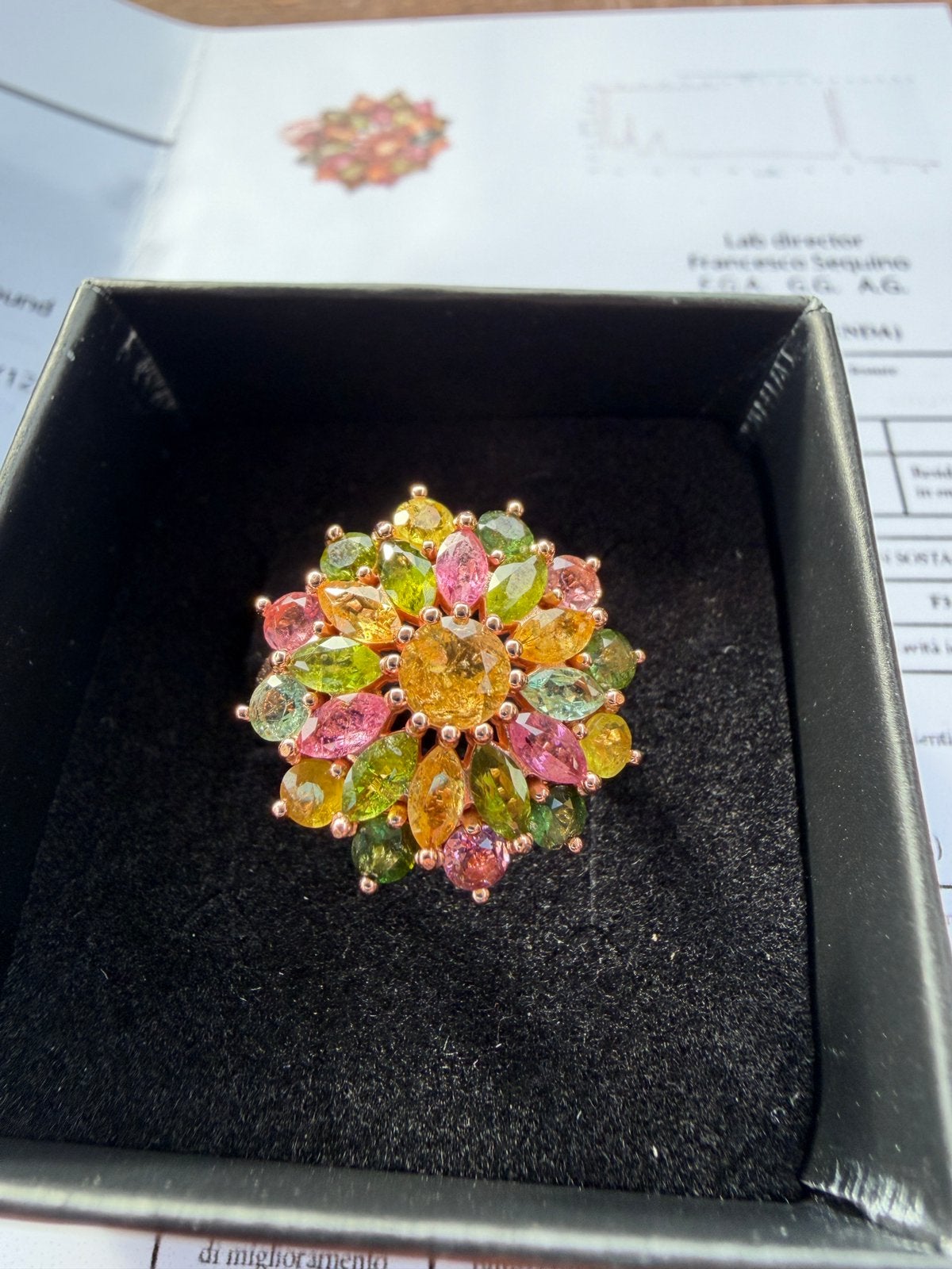 Tourmaline ring - 18k gold plated, Ophalen of Verzenden, Zo goed als nieuw