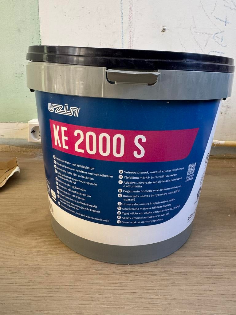Uzin KE 200 S Universele pvc en rubberlijm 14kg, Ophalen, 75 m² of meer, Wit, Overige typen