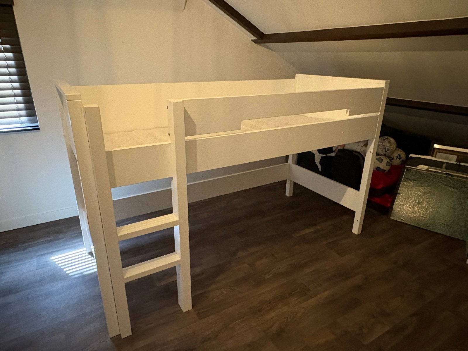 Witte hoogslaper, Ophalen, Gebruikt, Eenpersoons, Minder dan 160 cm